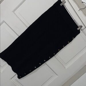 Superdown Black Pencil Skirt with Button Accents